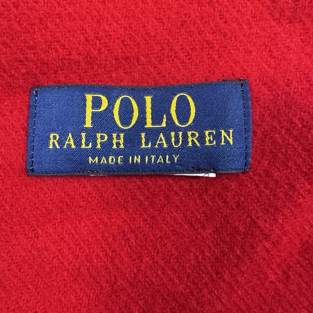 POLO RALPH LAUREN Signature Italian Wool Red Scarf with Pony - Picture 5 of 9